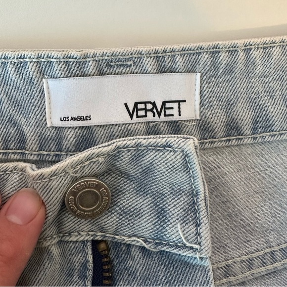 Vervet Leslie 90s Vintage Flare Jeans Size 25 Light Wash Distressed Cotton NWT - Picture 10 of 13